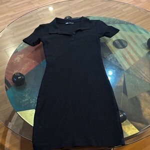 Zara Midnight Black Polo Mini Dress